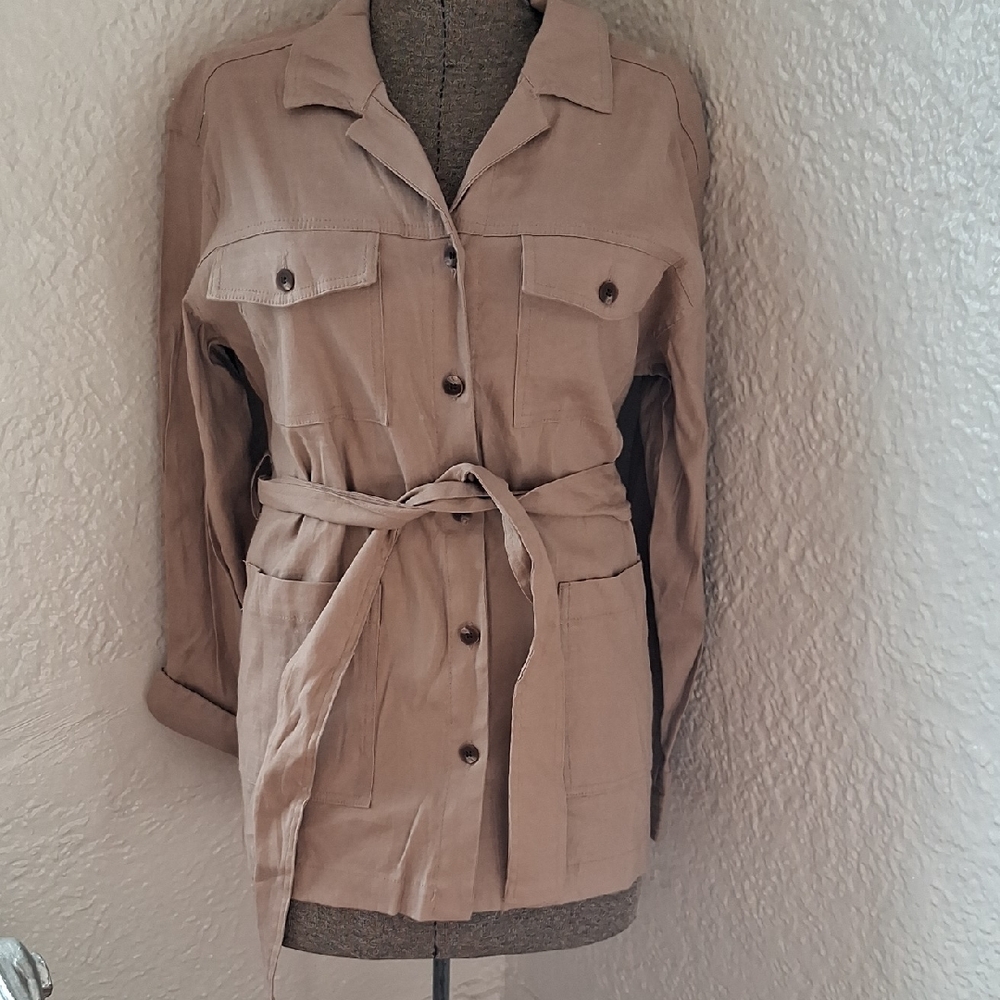 Belted Utility Jacket - Taupe TAN